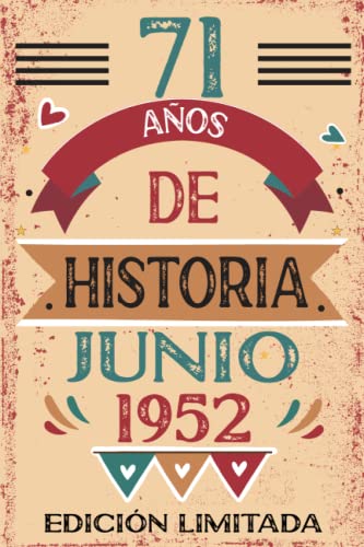 Comprar 71 Años De Historia Junio 1952: Libro visitas cuaderno 110 páginas felicitaciones idea regalo Promoción regalo Para la esposa novia mujer La madre Ofertas 2025 | regaloscumple.com