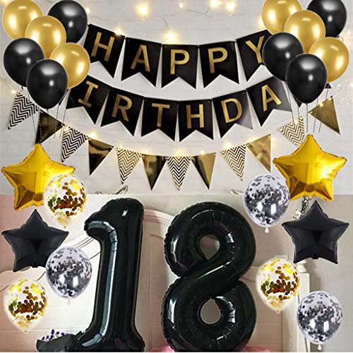 Comprar en Amazon Decoración de 36 Cumpleaños Oro Negro Decoración de 36º Cumpleaños