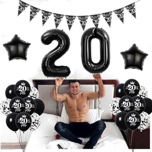 Ofertas de última hora Decoración 19 años cumpleaños niño niña globo negra decoración tarta 19 años cumpleaños niña decoración fiesta negros cumpleaños globos 19 años niño decoración cumpleaños 19 años chica chico globo