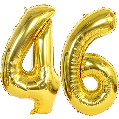 Consigue ahora Foil Globo Número 46 Dorados Globo Número 46 Dorados 100cm Gigante Globos Cumpleaños Numeros 46 Dorados Helio numero 46 globo cumpleaños 46 años Decoración 46 Cumpleaños para Fiestas Mujer Regalos Top Precio 2025 | regaloscumple.com