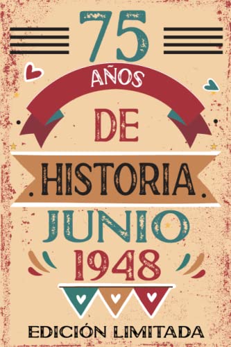 Consigue ahora 75 Años De Historia Junio 1948: Libro visitas cuaderno 110 páginas felicitaciones idea regalo regalo Para la esposa novia mujer La Regalos madre Top Precio 2024 | regaloscumple.com