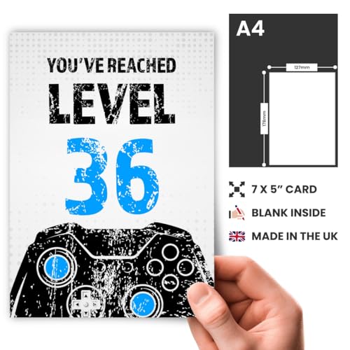 Comprar en Amazon 36 niño, tarjeta cumpleaños nivel 36 hijo, bisnieto, sobrino o hermano,