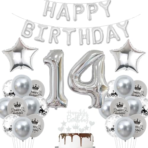 Comprar Plateado decoración 14 cumpleaños niño globos plata 14 años globos fiesta 14 cumpleaños decoración plateado 14 cumpleaños globo niña Regalos globos 14 cumpleaños plata 14 años decoración fiesta Top Precio 2025 | regaloscumple.com