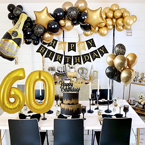 Comprar en Amazon Globos 60 Años Cumpleaños Hombres Mujeres  Oro Negro 60 Años Decoracion Cumpleaños  Decoraciones Fiesta 60er Globos Cumpleaños  Guirnalda y globos para Niño y Niña