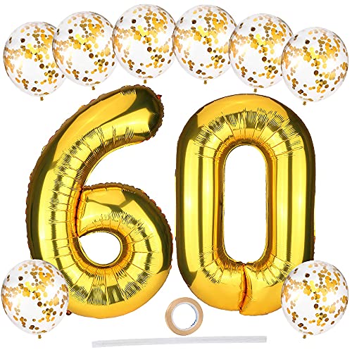 Consigue ahora Globos 60 cumpleaños grandes globos helio número 60 100 cm con globos confeti látex dorado Cumpleaños 30 cm con cinta/paja juego globos papel para hombres y mujeres y 60 cumpleaños Ofertas 2024 | regaloscumple.com