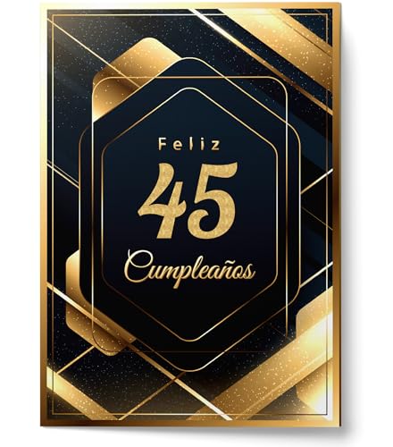 Consigue ahora Cheerset Postal Feliz Cumpleaños para Hombre o Mujer - Grande A4 21x30 Catálogo cm con Mucho Espacio para Escribir - Incluye sobre (45 Años) Top Precio 2024 | regaloscumple.com