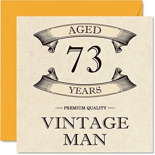Consigue ahora Tarjetas cumpleaños vintage 73 años para hombres 73 años divertida tarjeta cumpleaños para abuelo papá Ideas para regalar marido tío hermano abuelo tarjetas felicitación tarjeta 73 cumpleaños Ofertas 2024 | regaloscumple.com