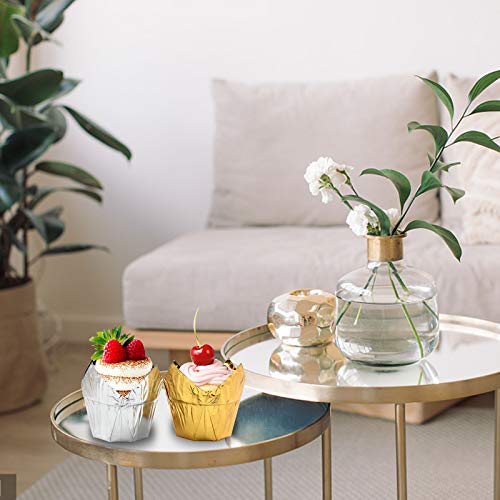 Ofertas 100 Piezas Tulipanes de Hornear Tazas,Tulipán Cupcake Muffin Taza para bodas, cumpleaños, baby showers,