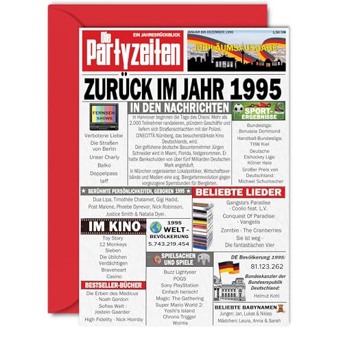 Comprar Stuff4 29 Tarjetas cumpleaños para hombres y mujeres - Volver en el año 1995 Periódico - 29 Feliz Cumpleaños Aniversario Boda Tarjeta Vintage Nacido 1995 127 mm x 178 mm Tarjetas Ideas para regalar Felicitación Top Precio 2024 | regaloscumple.com