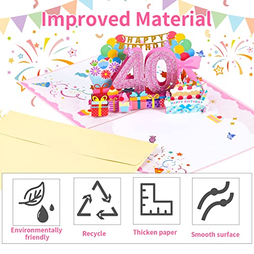 Mejores precios Joyoldelf 40. Tarjeta   cumpleaños  tarjeta   felicitación desplegable  tarjeta   felicitación 3D  tarjeta   felicitación   cumpleaños  tarjetas   cumpleaños con sobre para mujeres  madres