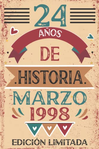 Comprar 24 Años De Historia Marzo 1998: 24 años. Libro visitas cuaderno 110 páginas felicitaciones idea regalo regalo Para la esposa novia mujer Promoción La madre Ofertas 2024 | regaloscumple.com