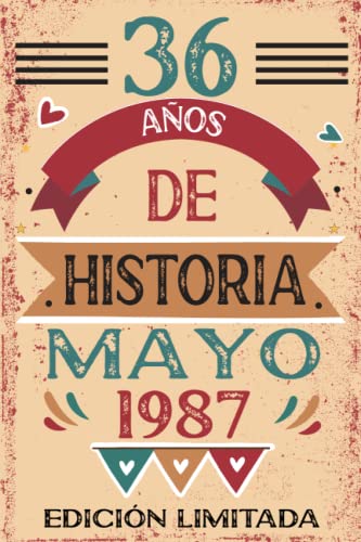 Comprar 36 Años De Catálogo Historia Mayo 1987: Libro visitas cuaderno 110 páginas felicitaciones idea regalo regalo Para la esposa novia mujer La madre Ofertas 2025 | regaloscumple.com