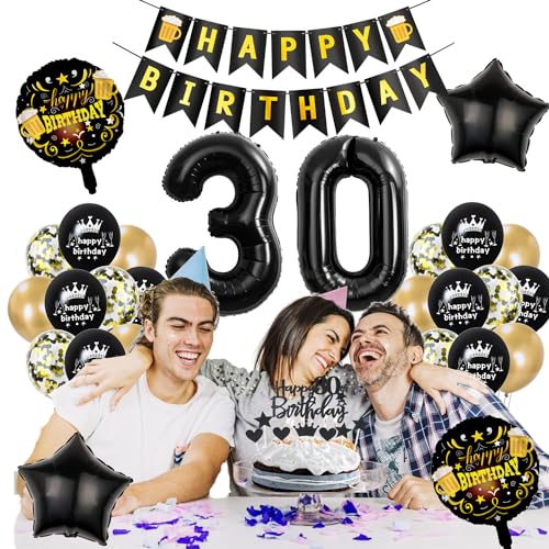 Ofertas Globo cumpleanos 46 años negro,globo oro hombre mujer,decoracion fiesta negro