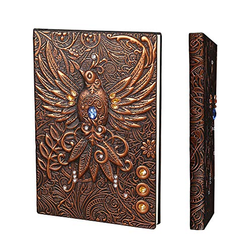 Consigue ahora YHH Libretas Bonitas A5 Tapa Dura Vintage Cuero Cuaderno Rayas Diario Viaje Hecho a Ideas para regalar mano Lined Ruled Journal Notebook Organizador Regalo Mujer Hombre Escolar Oficina Trabajo Fénix3D Cobre Rebajas 2025 | regaloscumple.com