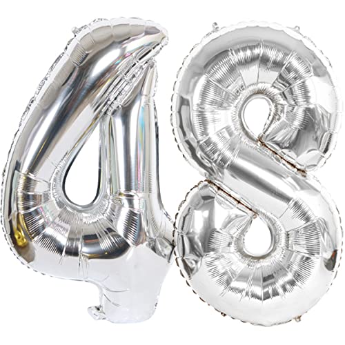 Comprar Foil Globo Número 48 Plateados Globo Número 48 Plateados 100cm Gigante Cumpleaños Globos Cumpleaños Numeros 48 Plateados Helio numero 48 años globo cumpleaños Decoración 48 Cumpleaños para Fiestas Mujer Top Precio 2024 | regaloscumple.com