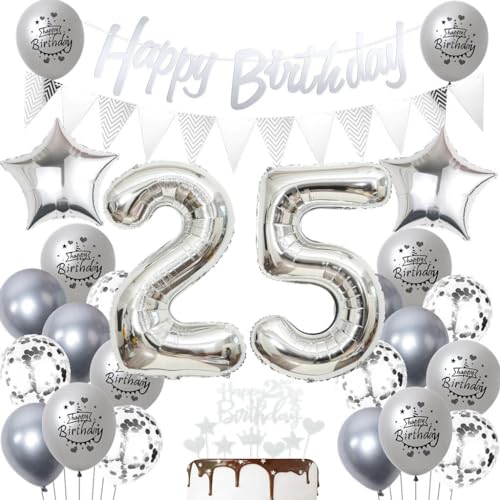 Comprar Plata 25 cumpleaños globos 25 cumpleaños plata decoración Globos 25 cumpleaños mujer hombre Decoraciones Fiesta plata 25 Cumpleaños años Plata Cumpleaño 25 Años Decoracione 25 Años Decoracion Cumpleaños Rebajas 2025 | regaloscumple.com