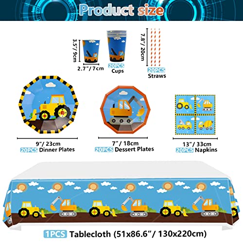 Comprar ahora Cumpleaños camión volquete decoraciones cumpleaños platos fiestas manteles cumpleaños 20 invitados