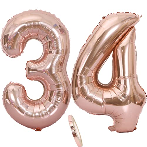 Comprar Globos número 34 globo número 34 oro rosa mujer globos 34 cumpleaños deco foil 34 globos oro rosa Globo grande Cumpleaños 32 pulgadas foil helio 34 cumpleaños mujer(34) Ofertas 2025 | regaloscumple.com