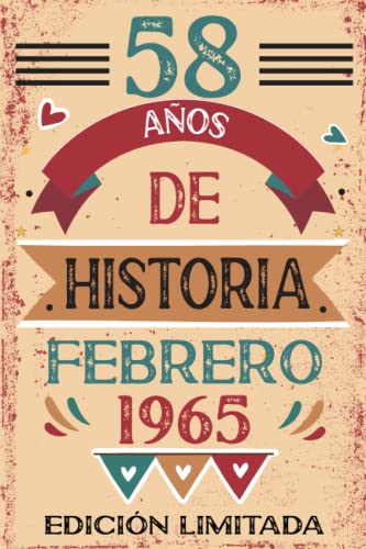Comprar 58 Años De Historia Febrero 1965: BlackFriday Libro visitas cuaderno 110 páginas felicitaciones idea regalo regalo Para la esposa novia mujer La madre Top Precio 2025 | regaloscumple.com