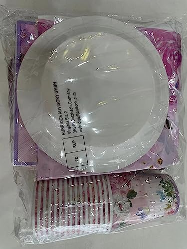 Comprar ahora Vajilla Mariposa, Vasos Papel Platos Papel con Globos Cumpleaños Niños Cumpleaños