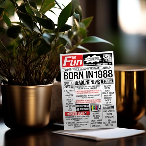 Ofertas Tarjetas número mujeres hombres, nacido 1988, feliz cumpleaños hermano, vintage, en tarjetas 5