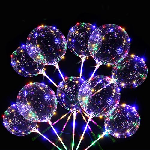 Comprar 10PCS 51CM Clear LED Light Up BoBo Globos Globo burbujas helio brillante colorido Catálogo con palos y luces cadena para la fiesta cumpleaños la boda Navidad Rebajas 2025 | regaloscumple.com