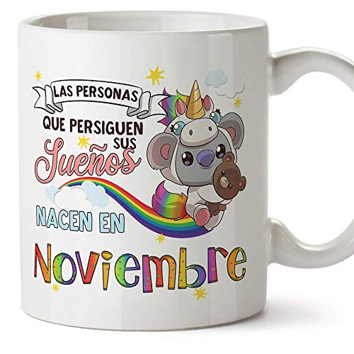 Comprar MUGFFINS Taza Cumpleaños Koala mes Noviembre - Detalles Desayuno Feliz Regalos Cumpleaños/Aniversario. Cerámica 350 mL Rebajas 2024 | regaloscumple.com