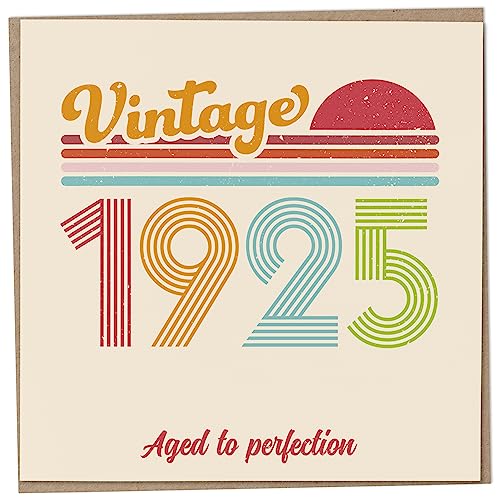 Consigue ahora Tarjeta cumpleaños Navidad 98 – Vintage 1925 Aged to Perfection divertida tarjeta felicitación para hombres y mujeres tarjetas cumpleaños para mujeres tarjetas cumpleaños para hombres tarjeta Top Precio 2024 | regaloscumple.com