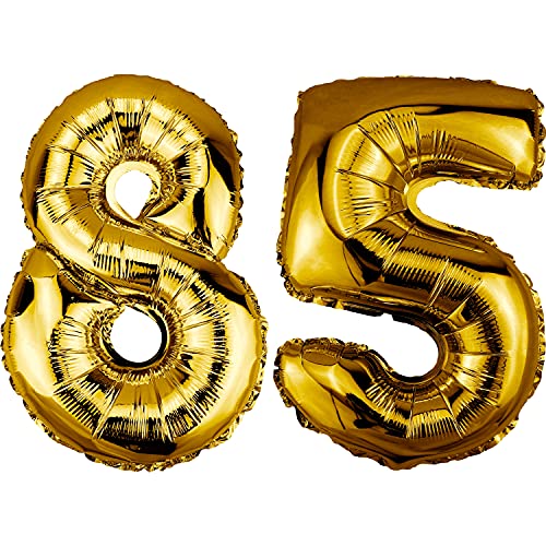 Comprar DekoRex Globo dorado 82 Cumpleaños cm para cumpleaños aniversario boda decoración (número 85) Top Precio 2025 | regaloscumple.com
