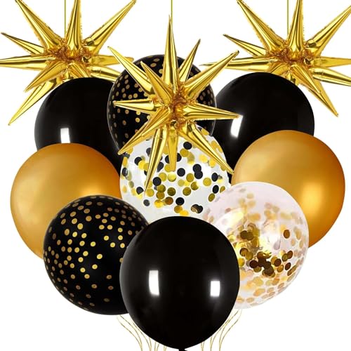 Comprar 73 Piezas Globos Cumpleaños Negros y Dorados Kit Arco Globos Oro Negro con Globos Látex Globos Aluminio Guirnalda Globos Negro y Dorado para Fiesta Cumpleaños Boda Graduación Navidad Ofertas 2024 | regaloscumple.com