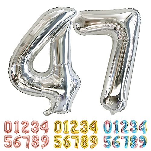 Consigue ahora Ponmoo Foil Globo Número 47 74 Plata Gigante Numeros Regalos 0 1 2 3 4 5 6 7 8 9 10-19 20-29 30-39 40-49 50-60-70-80-90-100 Grande Globos para La Boda Aniversario Globo Cumpleaños Fiesta Decoración Rebajas 2023 | regaloscumple.com
