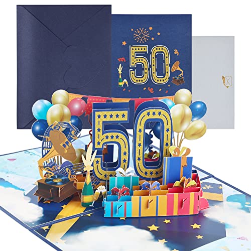 Comprar Joyoldelf Tarjeta Regalos Cumpleaños número 50 Tarjetas Felicitacion Pop-Up Tarjeta Felicitacion Cumpleaños 3D con Sobre Felicitación Aniversario Regalo Creativo Rebajas 2024 | regaloscumple.com