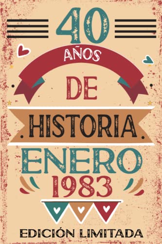 Comprar 40 Años De Historia Enero 1983: Libro visitas cuaderno 110 páginas felicitaciones idea regalo regalo Para la esposa Regalos novia mujer La madre Ofertas 2024 | regaloscumple.com