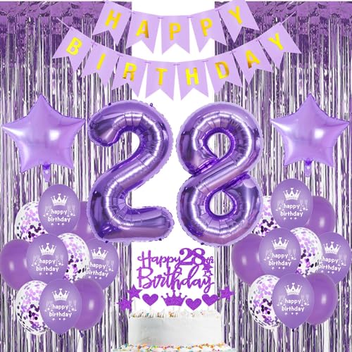 Consigue Catálogo ahora Morados 28 Años Decoracion Cumpleaños mujer Morados decoración 28 fiesta 28 cumpleaños mujer globos Morados 28 cumpleaños mujer decoración cortinas oropel púrpura decoración 28 cumpleaños Rebajas 2025 | regaloscumple.com