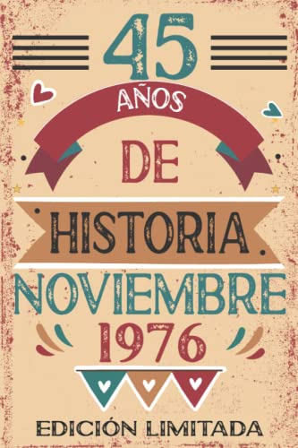 Comprar 45 Años De Historia Noviembre 1976: 45 años. Libro visitas cuaderno 110 páginas felicitaciones idea regalo regalo Para la BlackFriday esposa novia mujer La madre Top Precio 2024 | regaloscumple.com