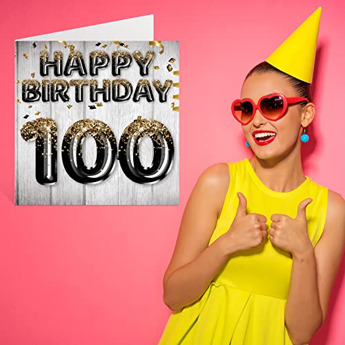 Comprar en Amazon Cumpleaños 100 globos purpurina y tarjetas cumpleaños 100 papá, abuelo, abuelo, 145 x mm,