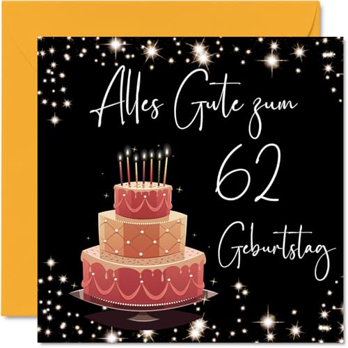 Comprar 62. Tarjeta cumpleaños para mujer elegante elegante tarjetas cumpleaños para 62 años mujer mamá abuela tía 145 mm sesenta y dos sesenta y dos tarjetas Cumpleaños felicitación cumpleaños Top Precio 2024 | regaloscumple.com