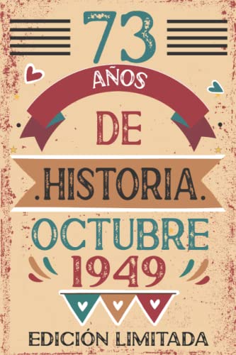 Comprar 73 Años De Historia Octubre 1949: Libro visitas cuaderno 110 páginas felicitaciones idea regalo regalo Para la esposa novia Ideas para regalar mujer La madre Ofertas 2025 | regaloscumple.com