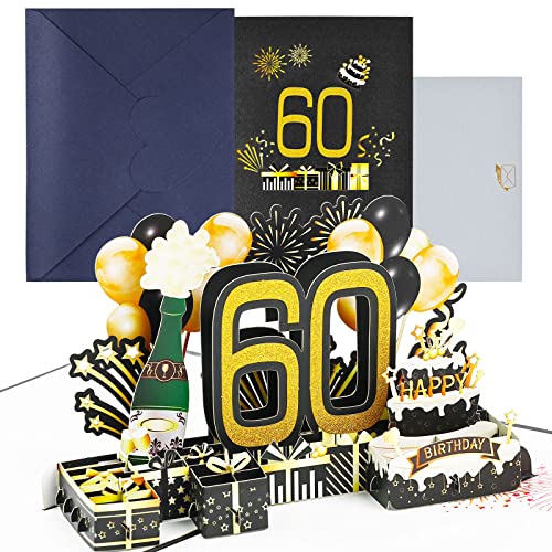 Consigue ahora Joyoldelf Tarjeta felicitación 60 tarjetas felicitación 3D Pop Up tarjeta cumpleaños tarjetas felicitación cumpleaños con sobre para mujeres madres niñas hombres Top Ideas para regalar Precio 2024 | regaloscumple.com