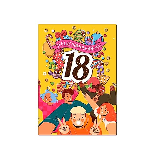 Consigue ahora Tarjeta Felicitación 18 Cumpleaños - Celebra un Momento Especial con una Tarjeta Memoriable Navidad en los dieciocho años Ofertas 2024 | regaloscumple.com