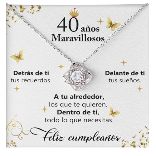 Consigue ahora Bramart Collar Mujer Cumpleaños 40 Años Oro Plata Navidad Ideas Regalo para Ella Evento Especial Fiesta - Set Regalo con DEDICACIÓN (Plata - 40 Años) Top Precio 2024 | regaloscumple.com