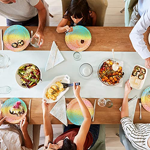 Comprar en Amazon VIPNAJI Platos Cumpleaños Vajilla Fiesta Gradiente 176 Pzas Platos Vasos Servilletas Cubiertos Bandera Fiesta Cumpleaños Bodas Baby Shower Niño Aniversarios Suministros   Fiesta(25 Invitados)