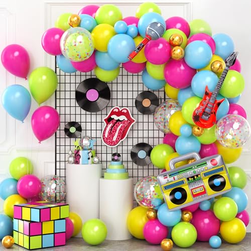 Comprar Tacobear 89 Piezas Decoracion Fiesta Ideas para regalar Años 70 80 90 Kit Guirnalda Globos con Discoteca Globo Inflable Boombox Micrófono Patines Guitarra Decoraciones Cumpleaños para Adultos Ofertas 2023 | regaloscumple.com
