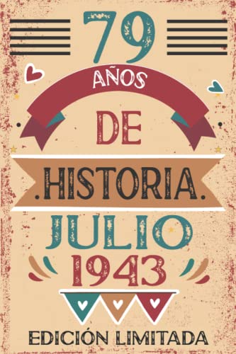 Comprar 79 Años De Historia Julio 1943: 79 años. Libro visitas Promoción cuaderno 110 páginas felicitaciones idea regalo regalo Para la esposa novia mujer La madre Top Precio 2024 | regaloscumple.com