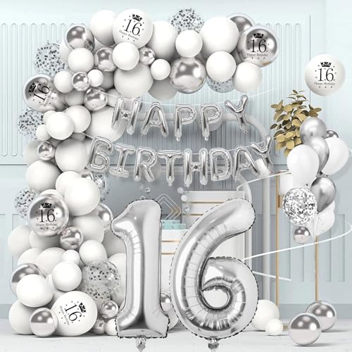 Consigue ahora 16 Años Decoracion Cumpleaños Plata Decoracion Fiesta 16 Cumpleaños Globos Guirnalda Happy Birthday Cumpleaños Número 16 Globos Cumpleaños Hombres Mujeres Decoración Cumpleaños Fiesta Top Precio 2024 | regaloscumple.com
