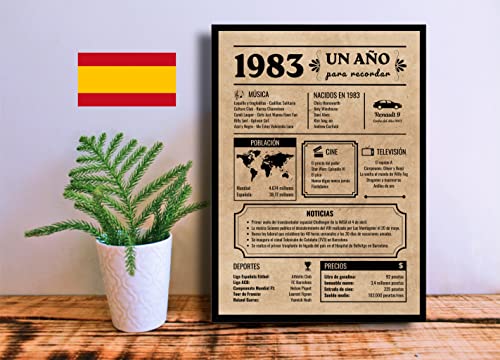 Mejores precios Tarjeta Cumpleaños | Cumpleaños Año 1983 Póster Vintage cumpleaños | mujer Cartel Fiesta