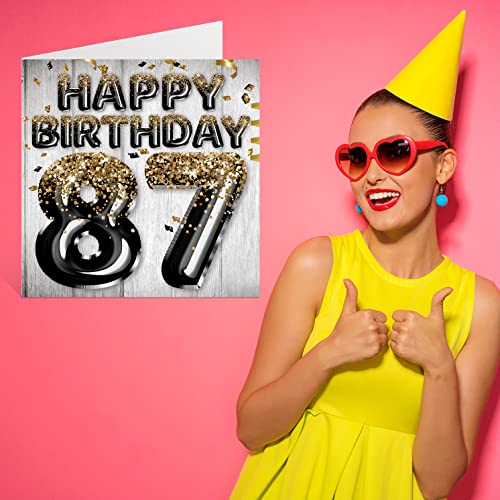 Oferta Flash Cumpleaños 87 globos y con tarjetas cumpleaños 87 papá, abuelo, abuelo, mm 145