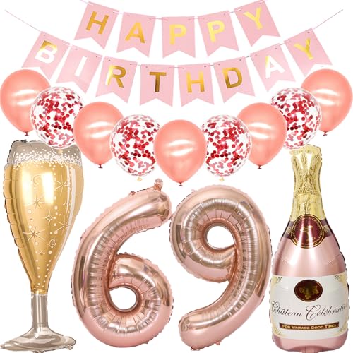 Consigue ahora Feelairy Decoración Cumpleaños 69 años Mujer Globo 69 años Mujer Cumpleaños Oro Rosa Globo Botella Champán Gigantes Globo Botella Vino Deco Cumpleaños Kit Fiesta Cumpleaños Mujer 69 años Top Precio 2025 | regaloscumple.com