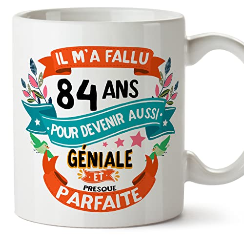 Consigue ahora MUGFFINS Tazas 84 Cumpleaños - En Francés - Il m'a Ideas para regalar fallu 84 ans pour devenir aussi geniale - 11 oz - Regalo original y divertido Ofertas 2025 | regaloscumple.com