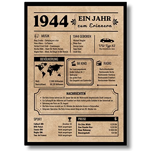 Consigue ahora EQUIK PRODUCTS Tarjeta Regalos cumpleaños 1944 | regalo 79 cumpleaños | decoración cumpleaños | nacido en 1944 | póster vintage | 79 cumpleaños mujeres | 79 cumpleaños hombres | regreso a 1944 (1944) Rebajas 2024 | regaloscumple.com